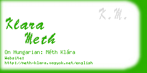 klara meth business card